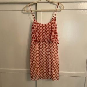 Red and Cream Fleur De Lis Dress Size S